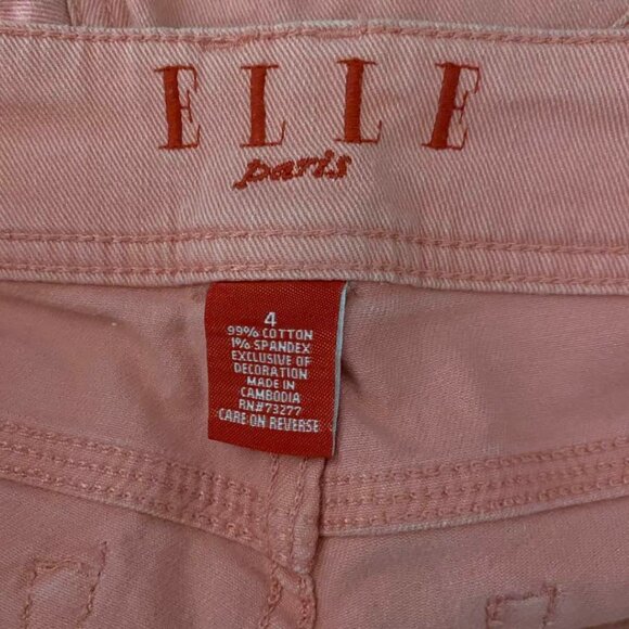 Elle Paris Peach Coral Embroidered Denim Jeans Size 4 - Picture 8 of 10